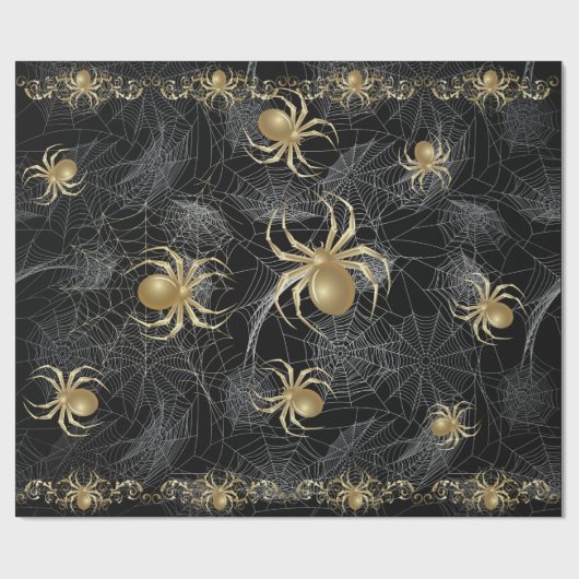 Golden Spider Gift Wrapping Paper Cadeaupapier (Vlak)