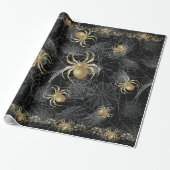 Golden Spider Gift Wrapping Paper Cadeaupapier (Uitgerold)