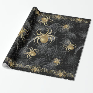 Golden Spider Gift Wrapping Paper Cadeaupapier