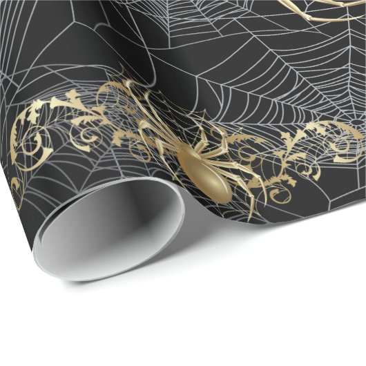 Golden Spider Gift Wrapping Paper Cadeaupapier (Rol Hoek)