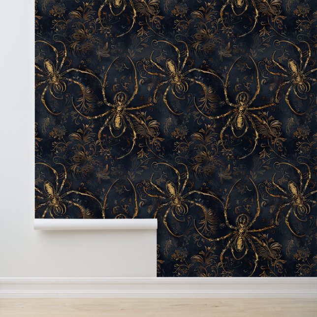 Golden Spider Insect Theme Escape Room Decor Behang (Applicatie)