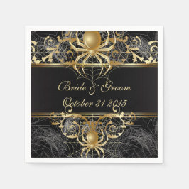 Golden Spider Paper Party Napkins Servet