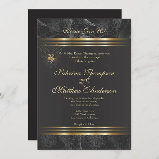 Golden Spiders Alsjeblieft doe mee met het US Wedd Kaart (Voorkant / Achterkant)