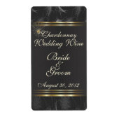 Golden Spiders Elegant Wedding Wine Label (Voorkant)