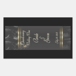 Golden Spiders Elegant Wedding Wine Label Sticker