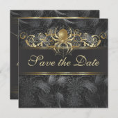  Golden Spiders sparen de Datum Uitnodiging (Voorkant / Achterkant)