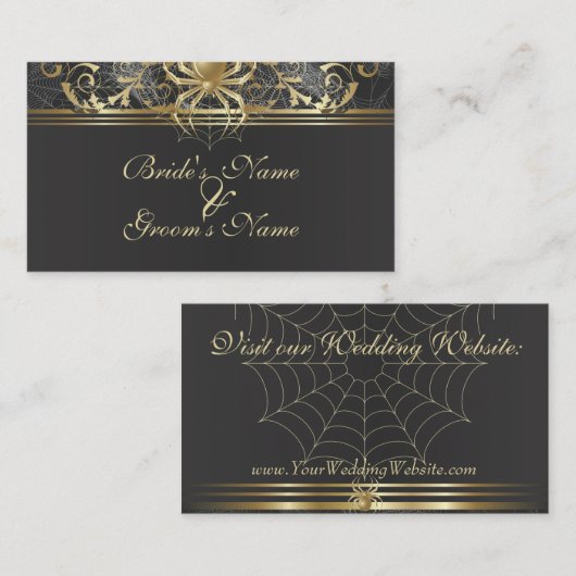 Golden Spiders Website Wedding Kaart (Voorkant / Achterkant)
