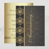 Golden Spiders Wedding Annoucement Kaart (Voorkant / Achterkant)