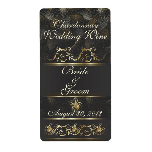  Golden Spiders Wijnlabel voor bruiloft Etiket (Voorkant)