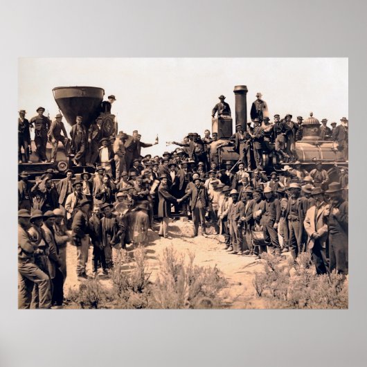 Golden Spike Transcontinental Railroad 1869 Poster (Voorkant)