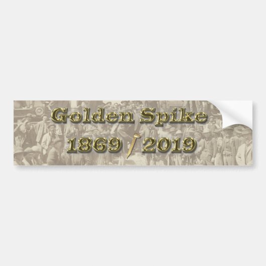 Golden Spike Transcontinental Railroad Sesquincent Bumpersticker (Voorkant)