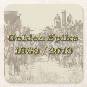 Golden Spike Transcontinental Railroad Sesquincent Kartonnen Onderzetters