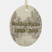 Golden Spike Transcontinental Railroad Sesquincent Keramisch Ornament (Rechts)