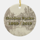 Golden Spike Transcontinental Railroad Sesquincent Keramisch Ornament (Voorkant)