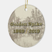Golden Spike Transcontinental Railroad Sesquincent Keramisch Ornament (Links)