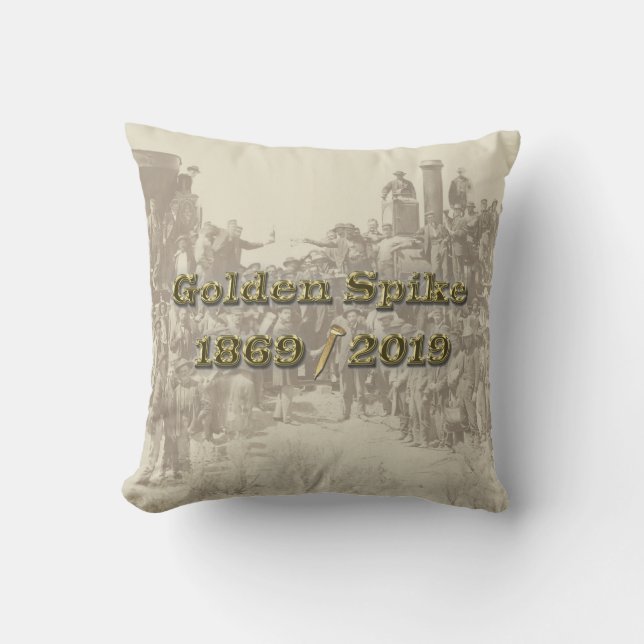 Golden Spike Transcontinental Railroad Sesquincent Kussen (Voorkant)