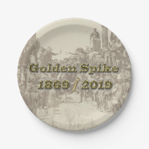 Golden Spike Transcontinental Railroad Sesquincent Papieren Bordje
