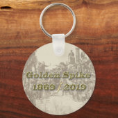 Golden Spike Transcontinental Railroad Sesquincent Sleutelhanger (Voorkant)