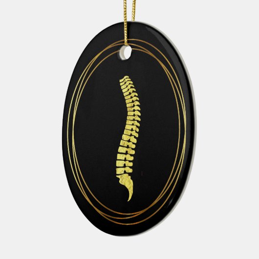 Golden Spine Silhouette-kerstversiering Keramisch Ornament (Links)