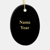 Golden Spine Silhouette-kerstversiering Keramisch Ornament (Achterkant)