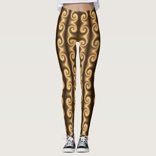 Golden spiraaltextuur leggings (Voorkant)