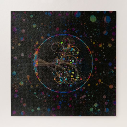 Golden spiraalvormig kleurschilderblad #1 legpuzzel (Horizontaal)