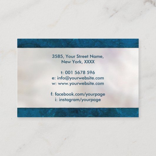 Golden Spiral - Aqua Blue Marmer en parelwijn Visitekaartje (Achterkant)