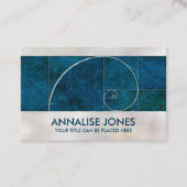 Golden Spiral - Aqua Blue Marmer en parelwijn Visitekaartje (Voorkant)