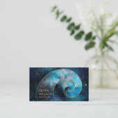 Golden Spiral Cosmos Wave Waterverf Visitekaartje (Staand voorkant)