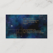 Golden Spiral Cosmos Wave Waterverf Visitekaartje (Achterkant)