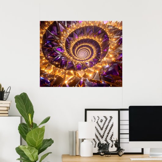 Golden Spiral Dreamscape Poster (Thuiskantoor)