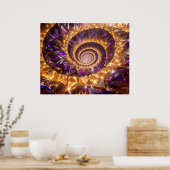 Golden Spiral Dreamscape Poster (Keuken)