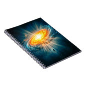 Golden Spiral Galaxy Astronaut Sci-Fi Space Notitieboek (Rechterzijde)