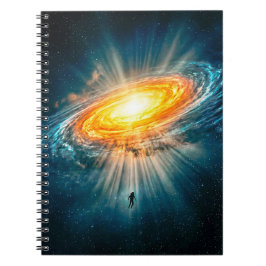 Golden Spiral Galaxy Astronaut Sci-Fi Space Notitieboek