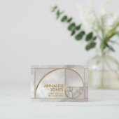 Golden Spiral - Pearl en goud Visitekaartje (Staand voorkant)