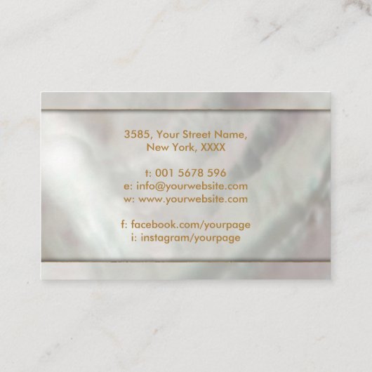 Golden Spiral - Pearl en goud Visitekaartje (Achterkant)