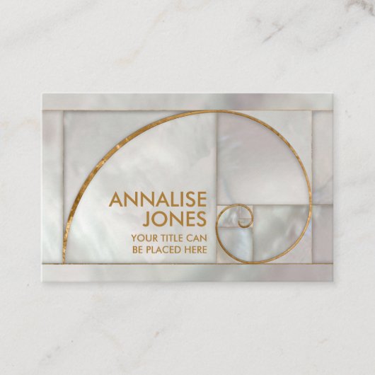 Golden Spiral - Pearl en goud Visitekaartje (Voorkant)