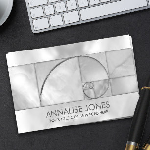 Golden Spiral - Pearl en Silver Visitekaartje