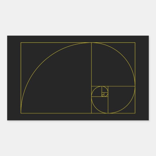 Golden Spiral Sacred Geometry Rechthoekige Sticker (Voorkant)