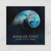 Golden Spiral - Sacred Geometry - waterverf inkt Vierkante Visitekaartje (Voorkant)