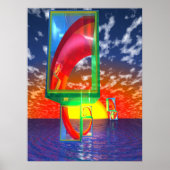 Golden Spiral Sunset Sailing Poster (Voorkant)
