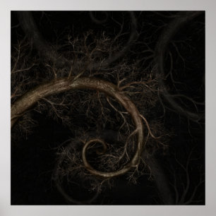 Golden Spiral Tree #1 Poster
