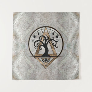 Golden Spiral Tree - Geometrie voor heilig Wandkleed