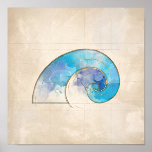 Golden Spiral - Waterverf Poster (Voorkant)