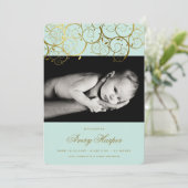 Golden Spirals Baby Boy Fotoaankondiging Aankondiging (Staand voorkant)