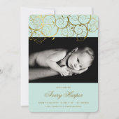 Golden Spirals Baby Boy Fotoaankondiging Aankondiging (Voorkant)