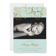 Golden Spirals Baby Boy Fotoaankondiging