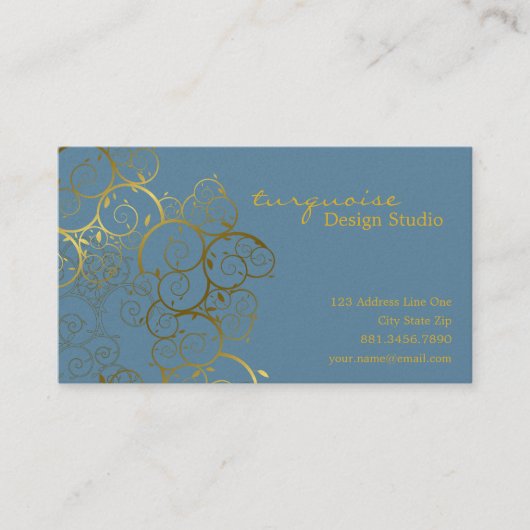 Golden Spirals verlaten afbeelding voor sierdoele Visitekaartje (Voorkant)