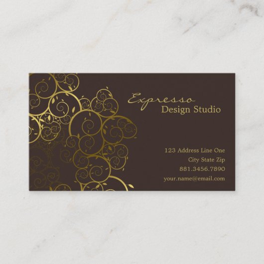 Golden Spirals verlaten  afbeelding voor sierdoele Visitekaartje (Voorkant)