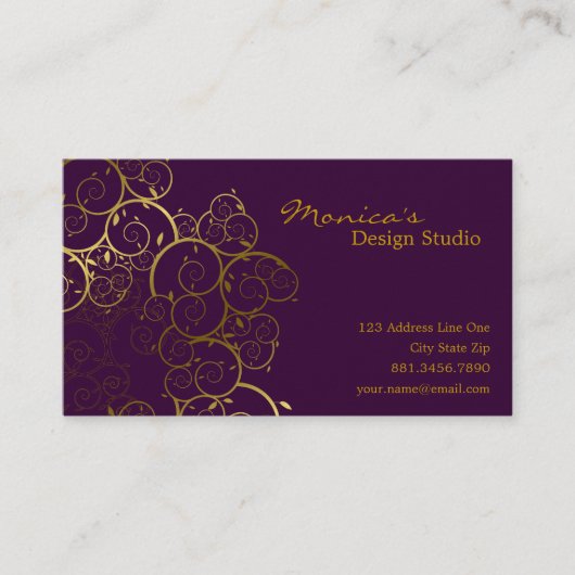 Golden Spirals verlaten  afbeelding voor sierdoele Visitekaartje (Voorkant)